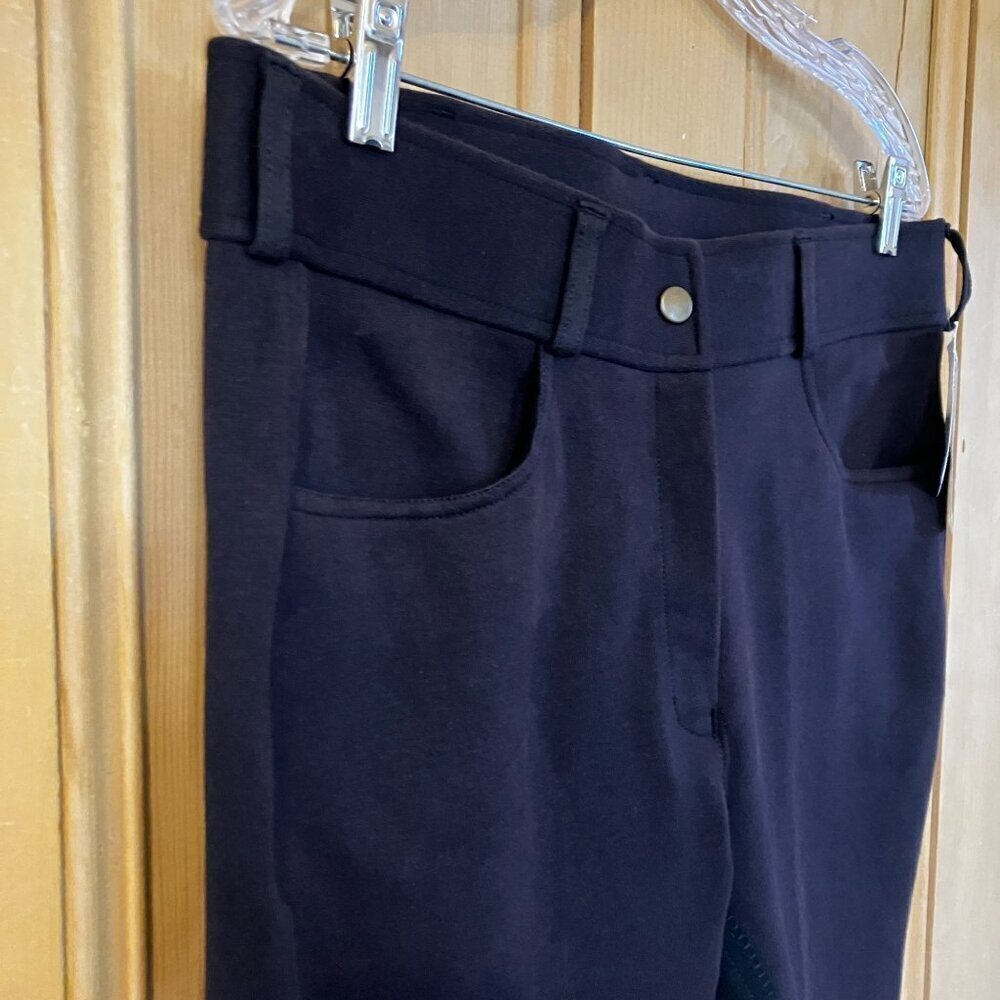 Dover Saddlery Womens Basic II Breech Knee Patch Riding Pants 34R Black AN NWT - Picture 4 of 10